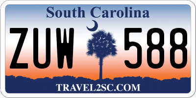 SC license plate ZUW588