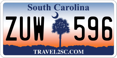 SC license plate ZUW596