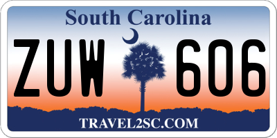 SC license plate ZUW606