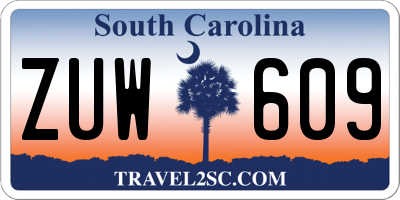 SC license plate ZUW609