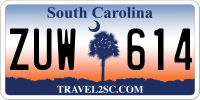 SC license plate ZUW614