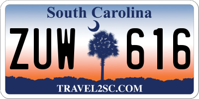 SC license plate ZUW616