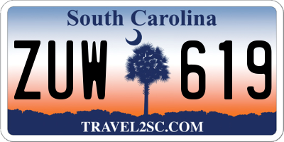 SC license plate ZUW619