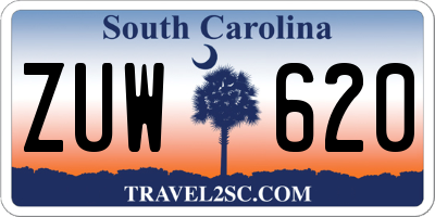 SC license plate ZUW620