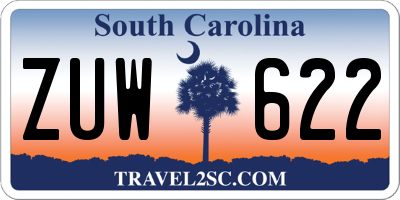 SC license plate ZUW622