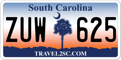 SC license plate ZUW625