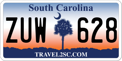 SC license plate ZUW628