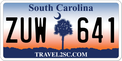 SC license plate ZUW641