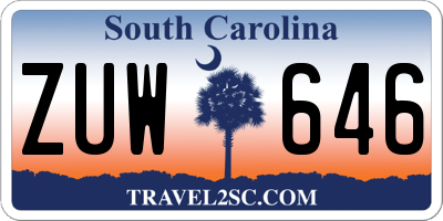 SC license plate ZUW646