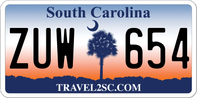 SC license plate ZUW654