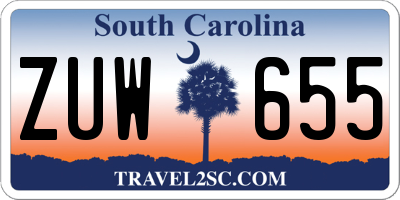 SC license plate ZUW655