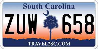 SC license plate ZUW658