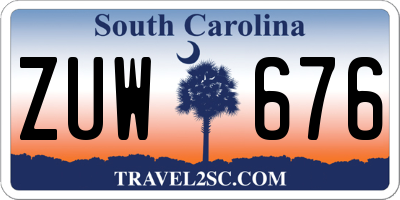 SC license plate ZUW676
