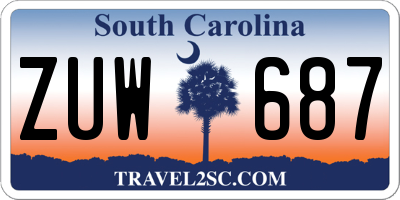 SC license plate ZUW687
