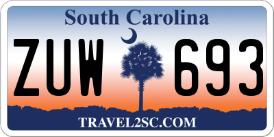SC license plate ZUW693