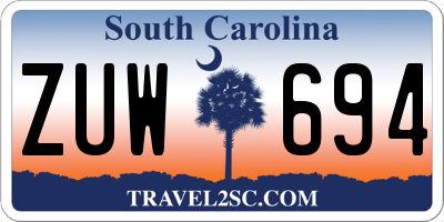 SC license plate ZUW694