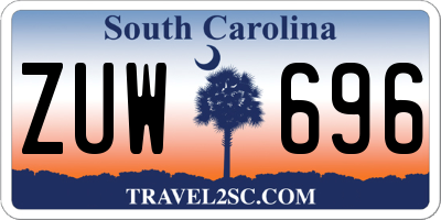 SC license plate ZUW696