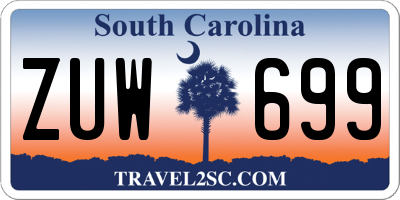 SC license plate ZUW699