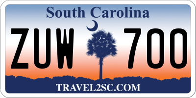 SC license plate ZUW700