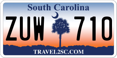 SC license plate ZUW710