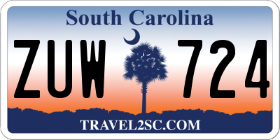SC license plate ZUW724