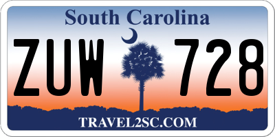 SC license plate ZUW728