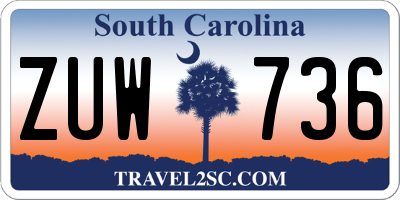 SC license plate ZUW736