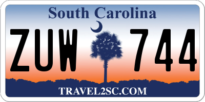 SC license plate ZUW744