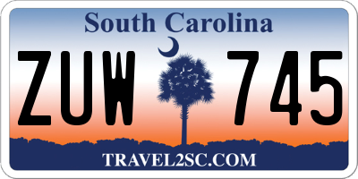 SC license plate ZUW745