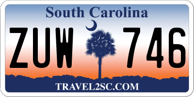 SC license plate ZUW746