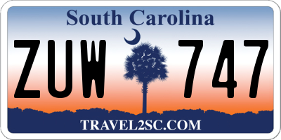 SC license plate ZUW747