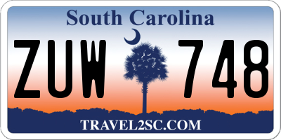 SC license plate ZUW748