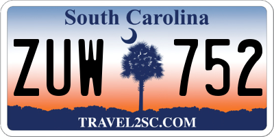 SC license plate ZUW752