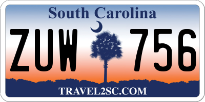 SC license plate ZUW756