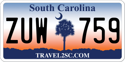 SC license plate ZUW759