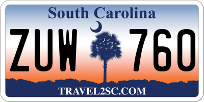 SC license plate ZUW760