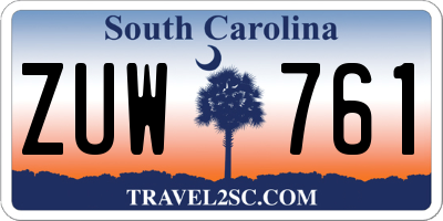 SC license plate ZUW761