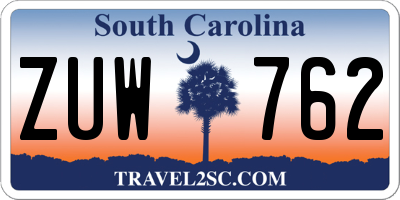 SC license plate ZUW762