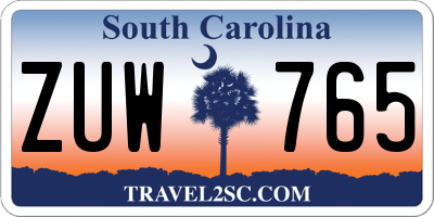 SC license plate ZUW765