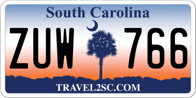SC license plate ZUW766