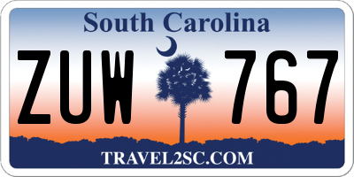 SC license plate ZUW767