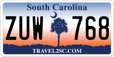 SC license plate ZUW768