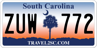 SC license plate ZUW772