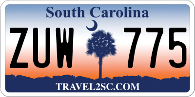 SC license plate ZUW775