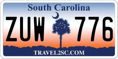 SC license plate ZUW776