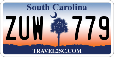 SC license plate ZUW779