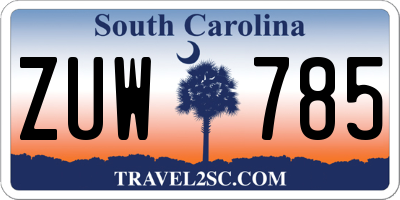 SC license plate ZUW785