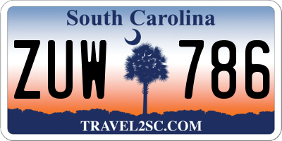 SC license plate ZUW786