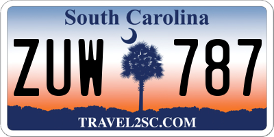 SC license plate ZUW787