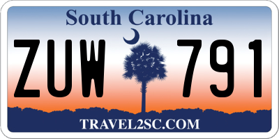 SC license plate ZUW791